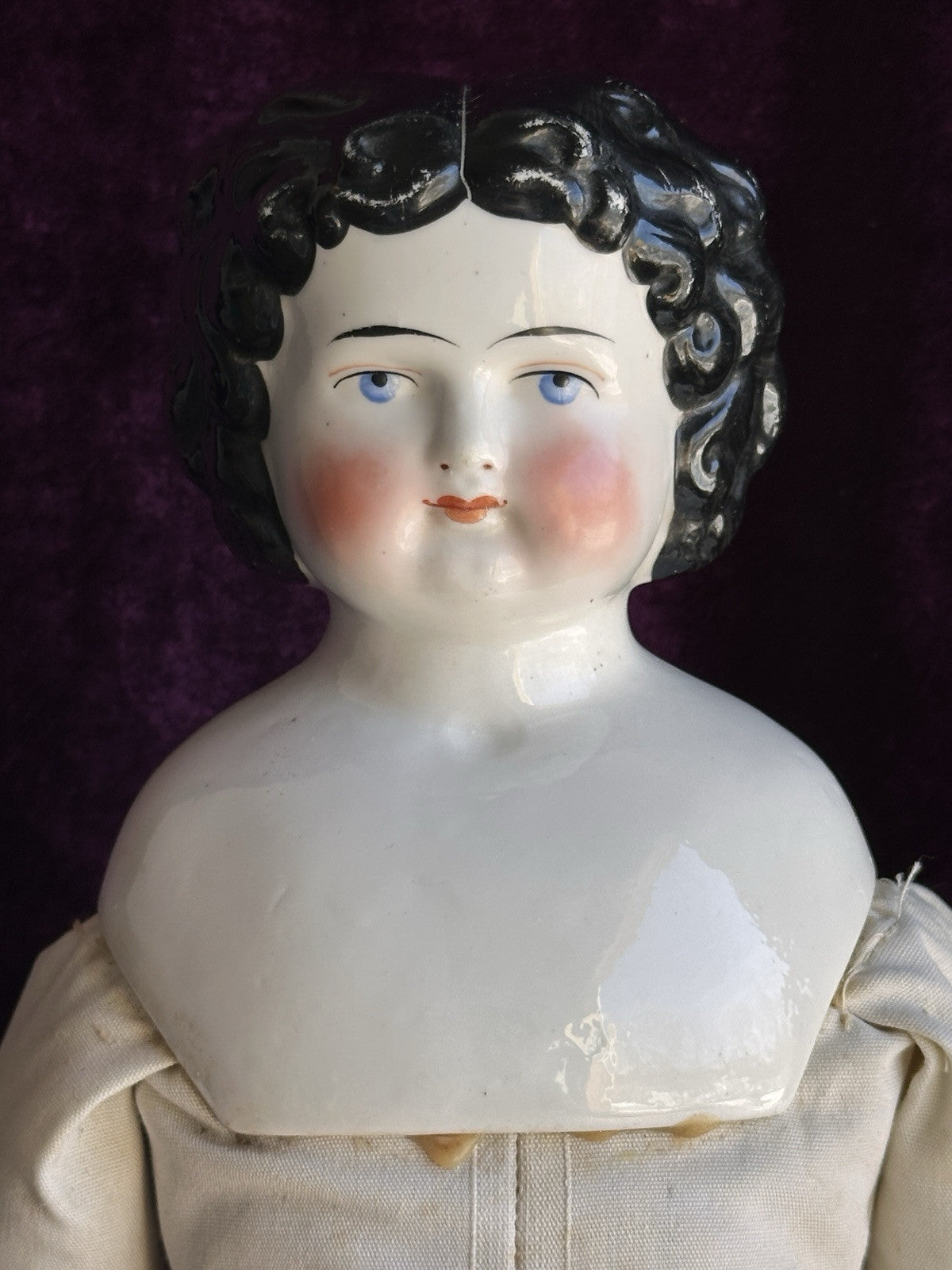 Antique German 25" Bawo & Dotter Pat. Dec. 7/80 Brunette China Head Doll
