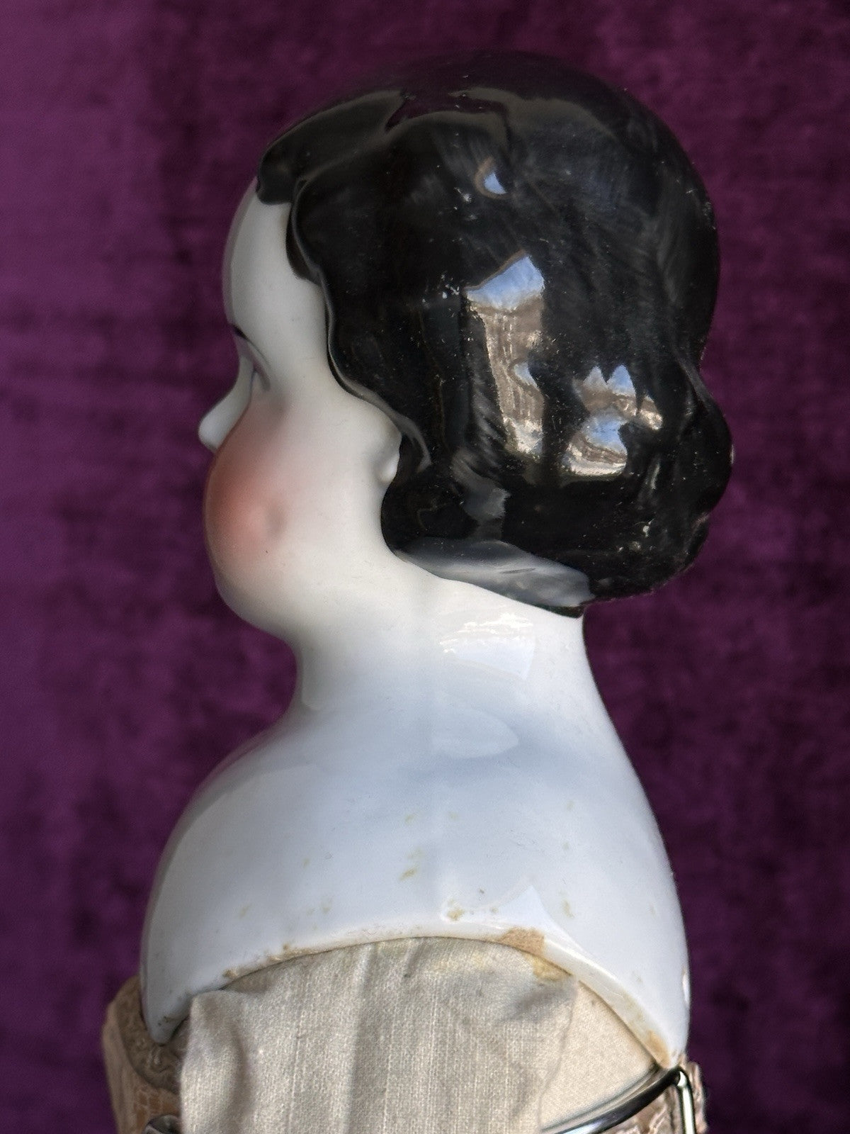 Antique German 20” Flat Top Brunette China Doll Emma Clear Body