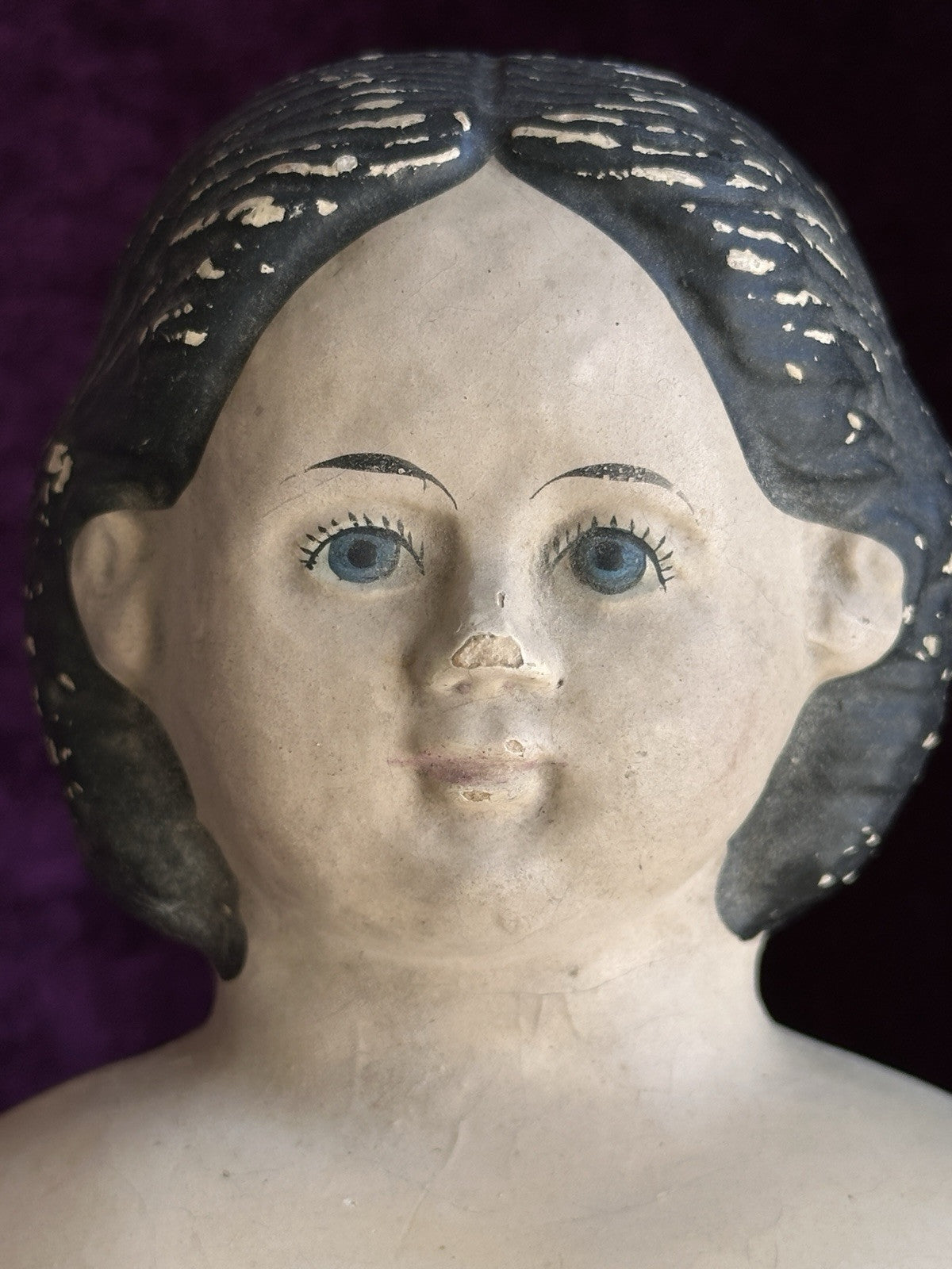 Antique American 22” Greiner No. 5 Papier Mache Doll with Original Label