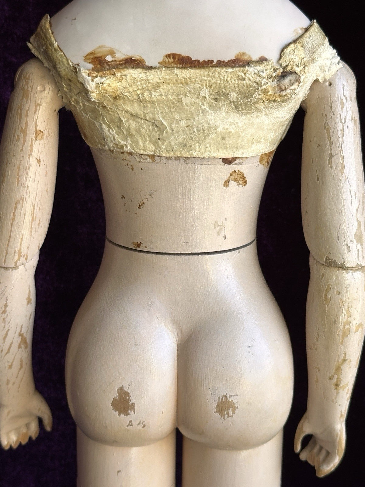 Rare Antique French Poupee 17” Lady Fashion Doll with Articulated Wood Body