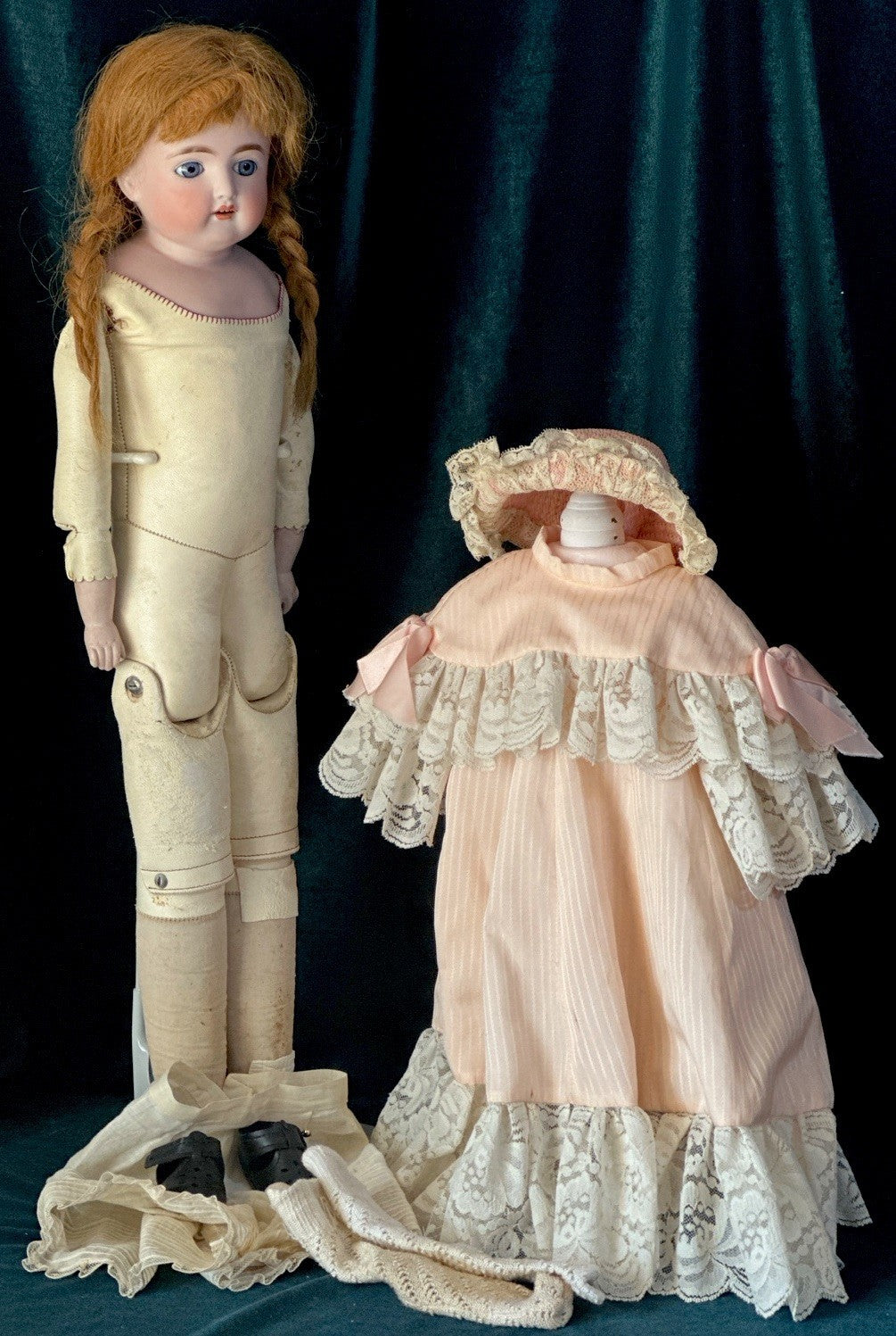 Antique 23” JDK Kestner (?) Bisque Turned Head  Doll