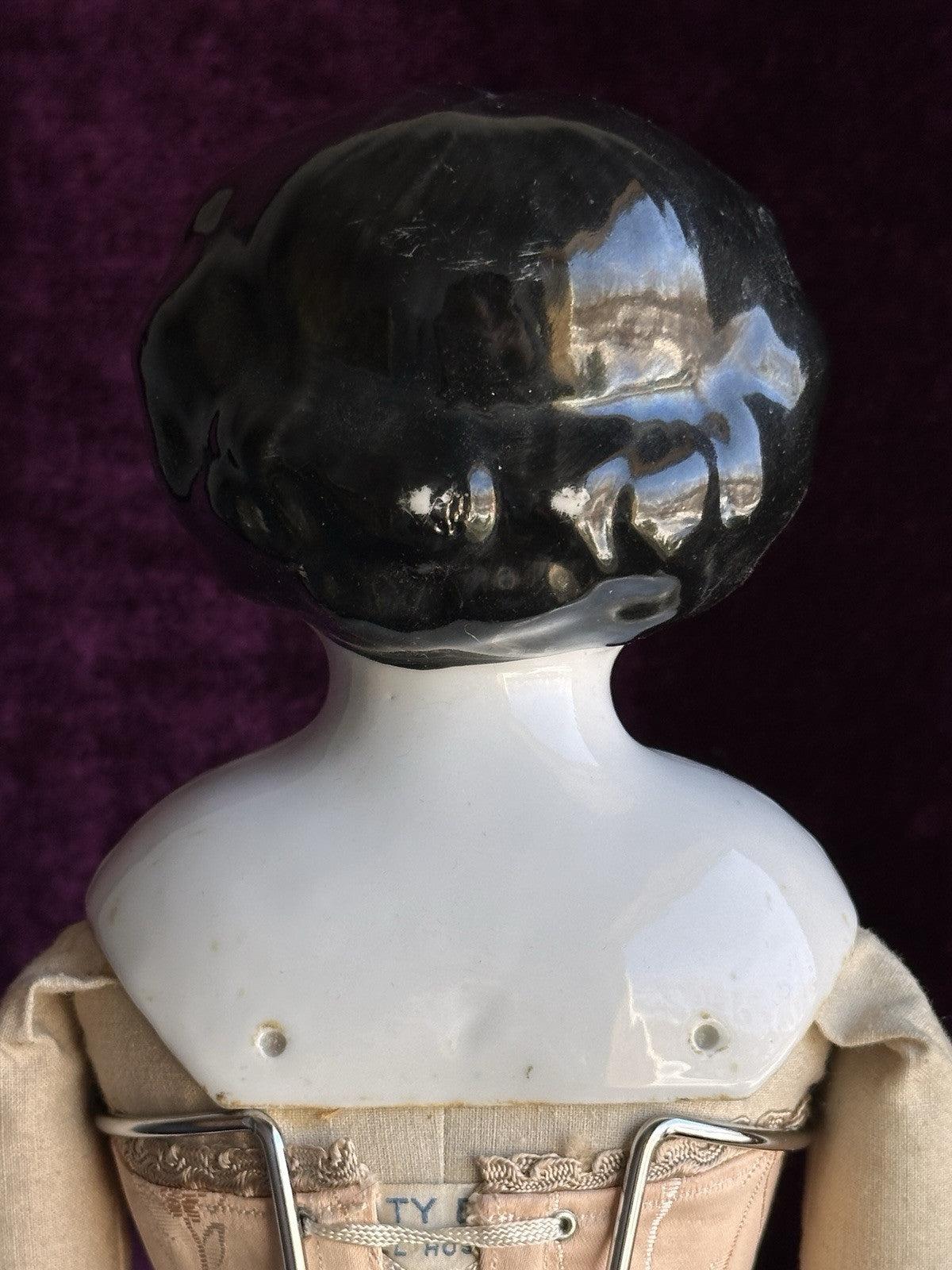 Antique German 20” Flat Top Brunette China Doll Emma Clear Body