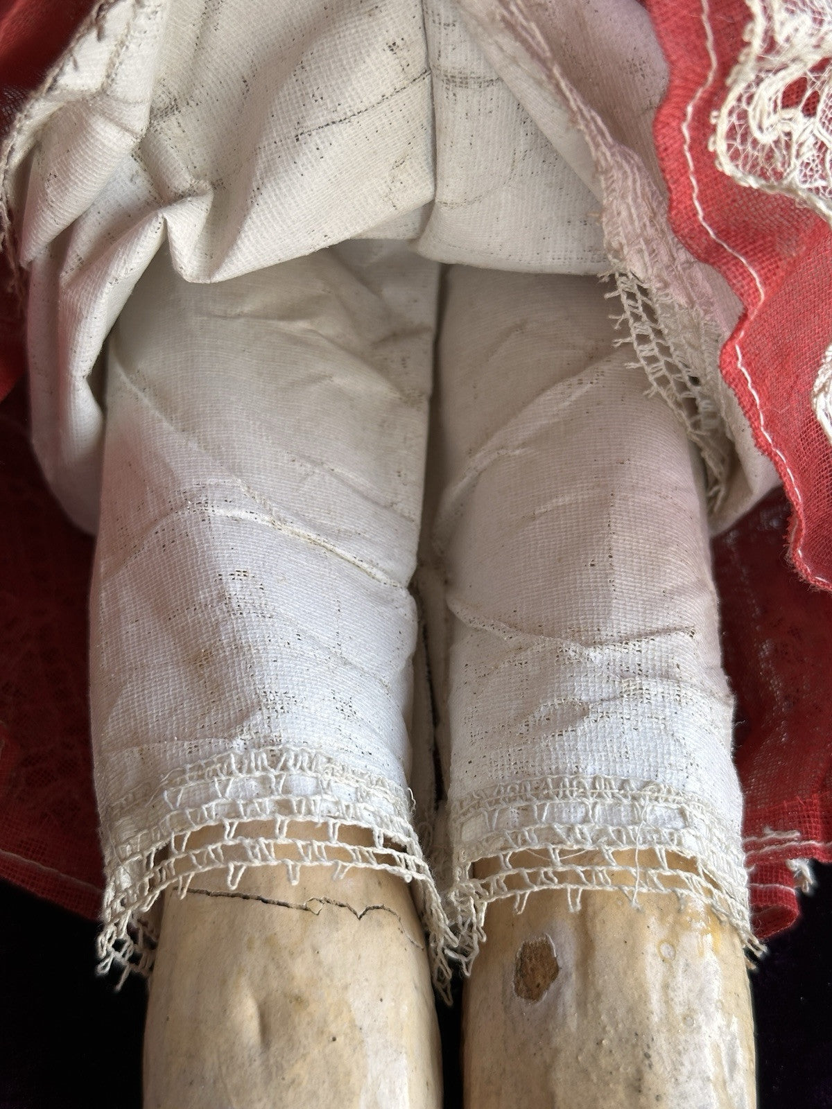 Antique German 17” Theodor Recknagel 1907 A/R DEP Pierced Ears Bisque Head Doll