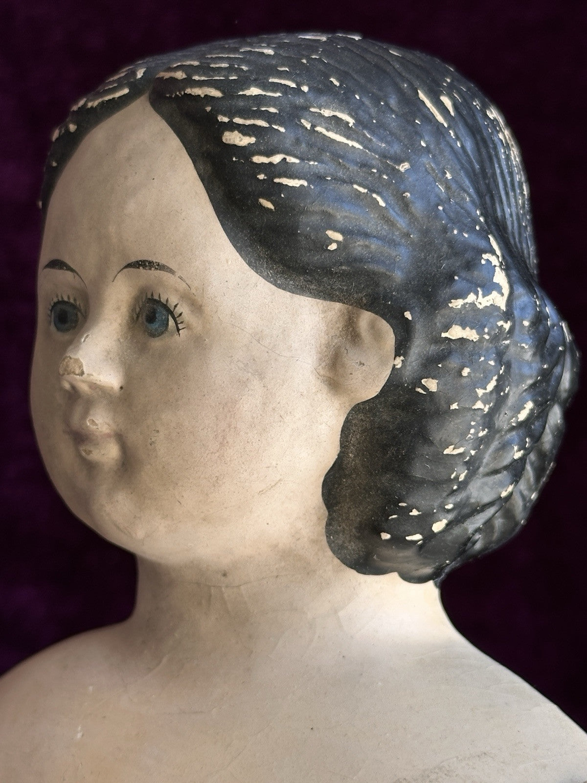 Antique American 22” Greiner No. 5 Papier Mache Doll with Original Label
