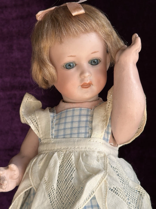 Antique German 9.5” Armand Marseille 590 Bisque Head Toddler Character Doll