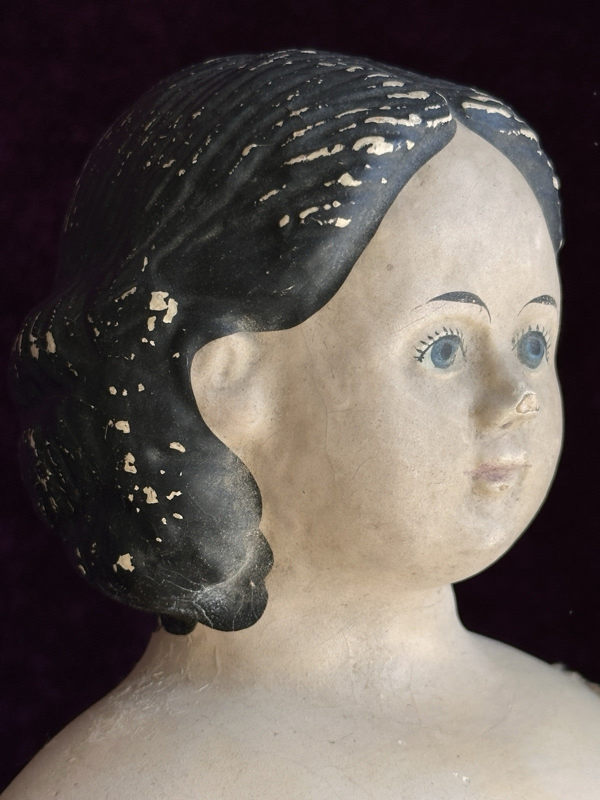 Antique American 22” Greiner No. 5 Papier Mache Doll with Original Label