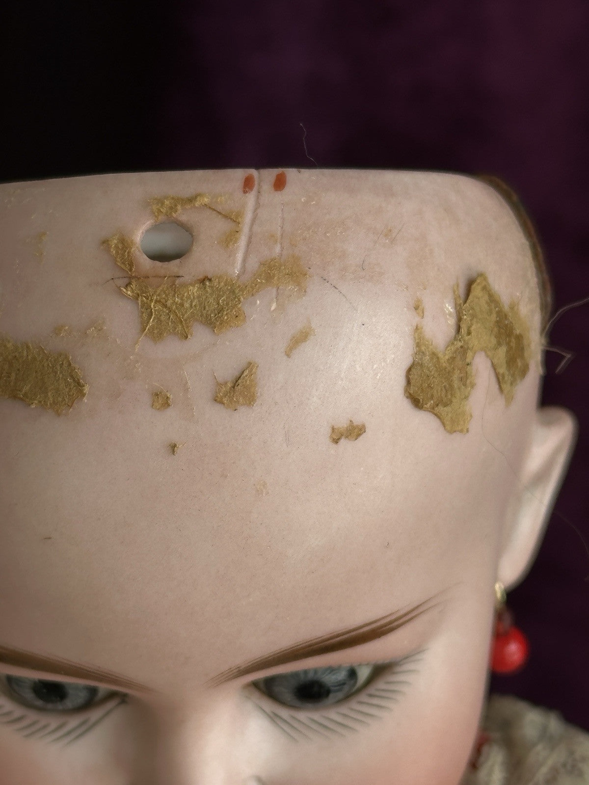 Antique German 17” Theodor Recknagel 1907 A/R DEP Pierced Ears Bisque Head Doll