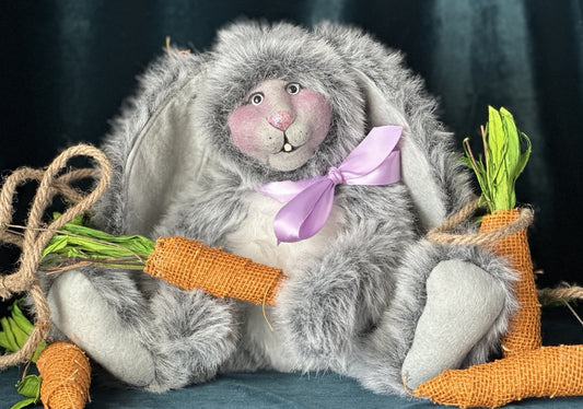 OOAK (?) Artist Handmade 16” Bunny Rabbit Doll Toy
