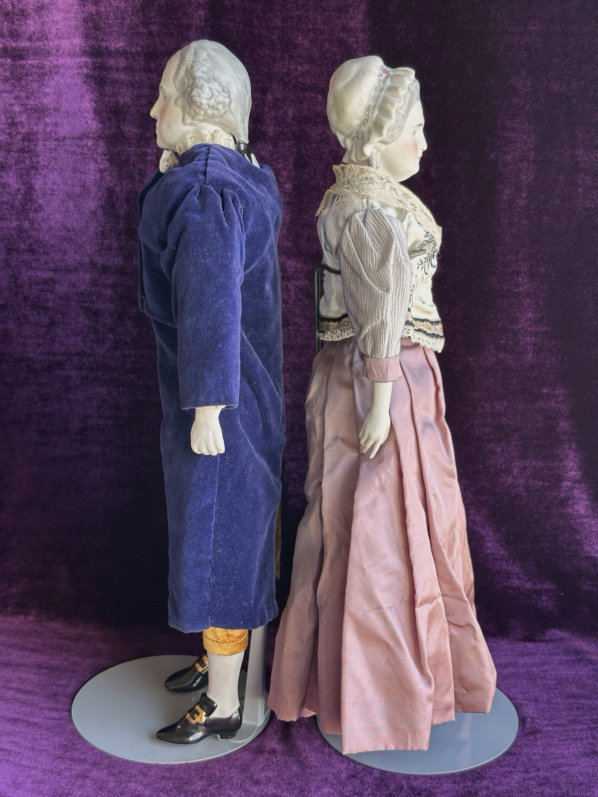 Vintage 1940’s Emma Clear Bisque George and Martha Washington Dolls