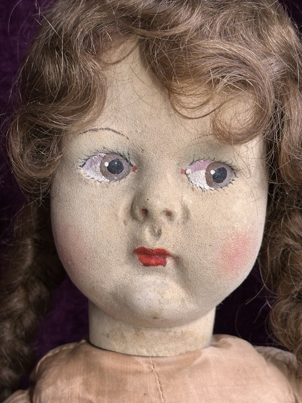 Large Vintage French 21” Gre-Poir Felt Cloth Doll