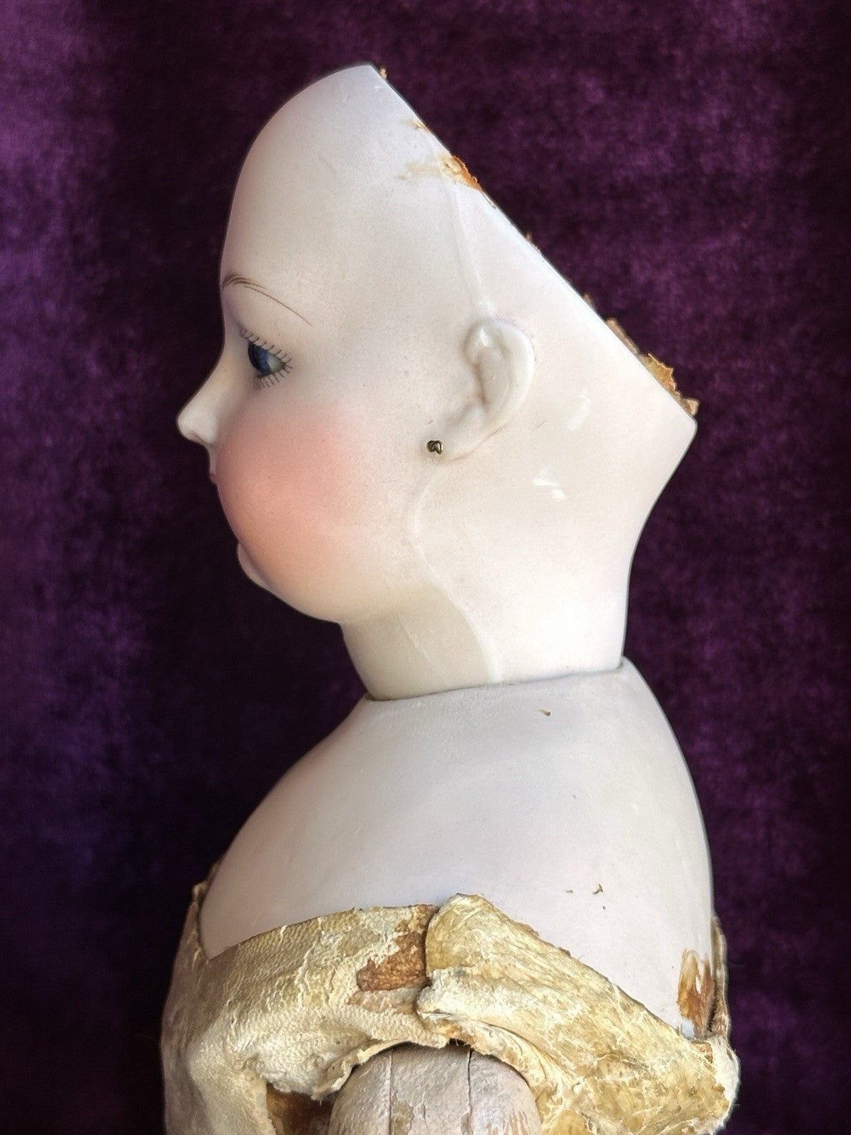 Rare Antique French Poupee 17” Lady Fashion Doll with Articulated Wood Body